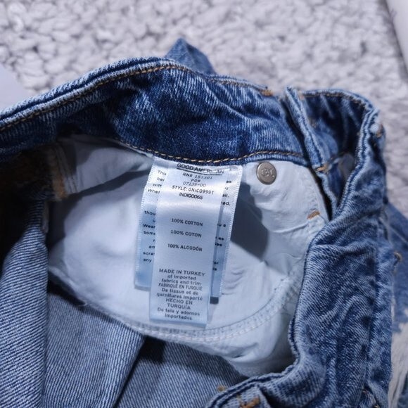 Good American Blue Straight Leg Jeans - Picture 8 of 12